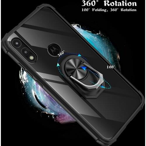 100pcs/lot Acrylic Transparent Matte Phone Case For Moto G Stylus E7 2020 Fast 5G Plus E6 2019 G8 Power Lite G9 Play Ring Stand