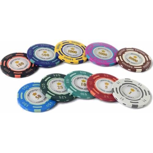 14gclay poker chips with iron plate