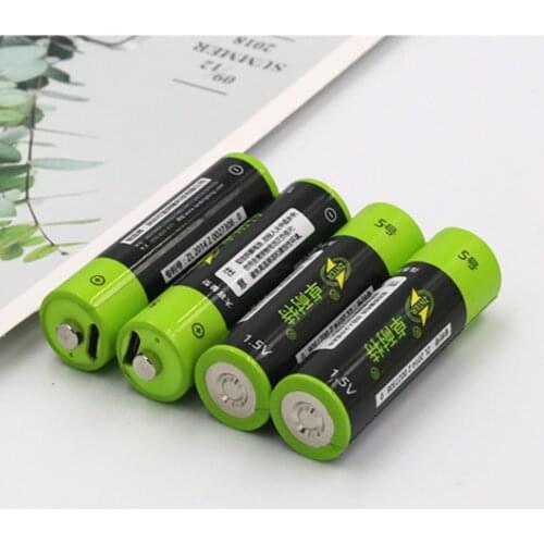 4pcs/lot ZNTER 1.5V 1700mAh AA rechargeable battery USB rechargeable lithium polymer battery fast charging via Micro USB cable