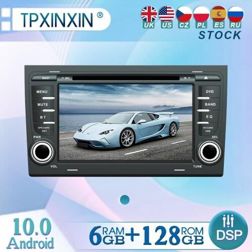 6+128GB For Audi A4 2002-2008 Android 10 Radio Player Car GPS Navigation Head Unit Car Radio with Screen WIFI DSP CARPLAY