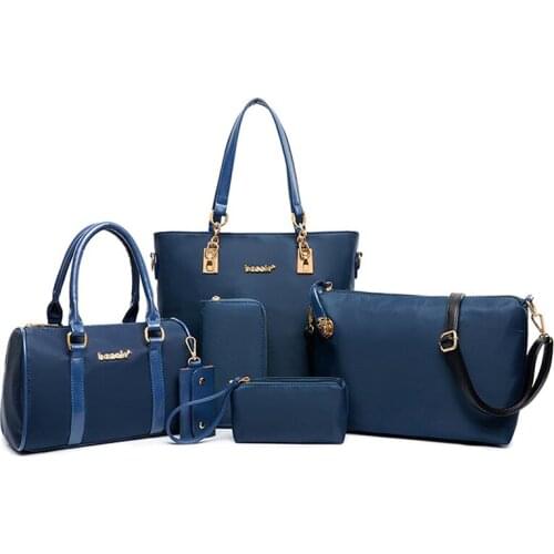 6PCS/SET Leather Women Handbags Shoulder Crossbody Bag Purse Wallet Women Envelope Messenger Bags Female Composite Bag