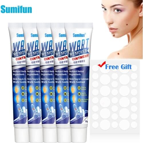 5pcs Warts Remover Antibacterial Ointment Wart Treatment Cream Skin Tag Remover Herbal Extract Corn Plaster Warts Ointment Patch