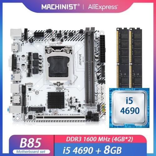 B85 motherboard LGA 1155 set kit with Intel core I5 4690 processor 8G(2*4G) RAM memory usb3.0 sata3.0 mini-dtx B85I-PLUS