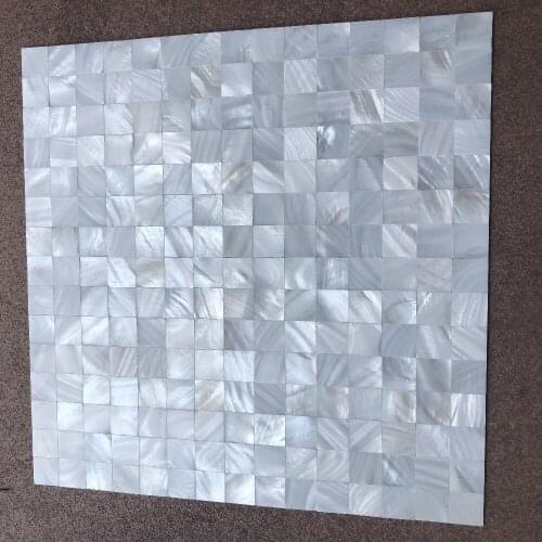 Natural shell pearl luster seamless white color mosaic tile factory sale, family hotel leisure club decoration project