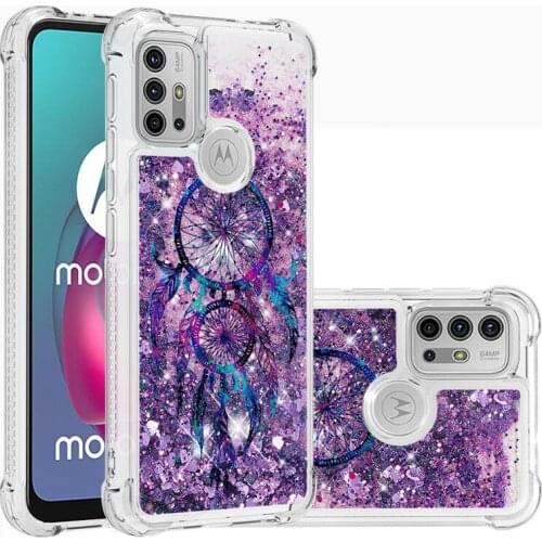 Glitter Love Heart Sequins Quicksand Phone Case For MOTO Edge s G30 10 9 E7 6 G Stylus Play power 2021 Dynamic Liquid Case Cover