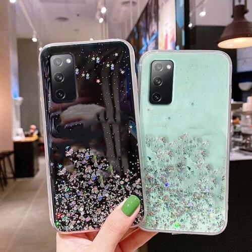Glitter Bling Soft Clear Cover For Samsung Galaxy A12 A22 A32 A42 A52 A72 A11 A21S A31 A51 A71 A30S A50 M31S S20 FE Plus Case