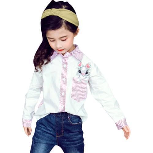 Blouse For Girls Long Sleeve Teen Girls Blouse Rabbit Solid Childrens Shirt For Girls Autumn Teen Winter Clothes Girls 4-12 Y
