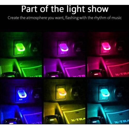 Color Wireless Mini USB LED Car Light Interior Mood Neon Atmosphere Ambient Lamp Universal For Vehicles