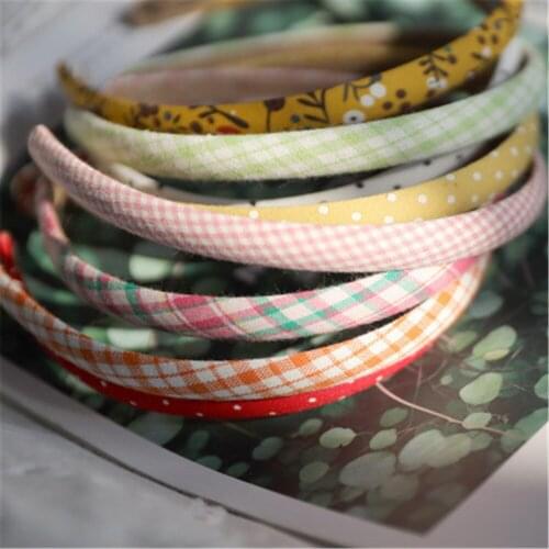 Children Girl Kids Hairbands Headbands Fabric Dot Plaid Print Cute Fashion Head wear Accessories Festival Party Gift Wholesale