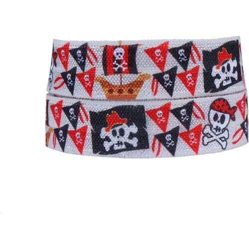 FLRA ElasticSpecial pirate pattern fold over elastic