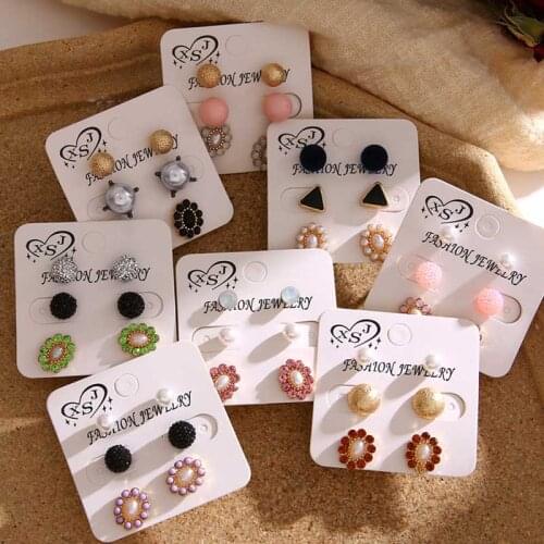 IFMIA Vintage Mixed Stud Earrings Set for Women Boho Flowers Leaves Stone Earring Bohemian Statement Brinco 2020 Fashion Jewelry