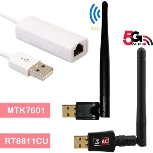 Koqit K1/k1mini/U2/V5H MTK7601 Wireless USB WiFi To RJ45 Lan Ethernet DVB S2 satellite TV receiver Network Adapter DVB T2 tv Box