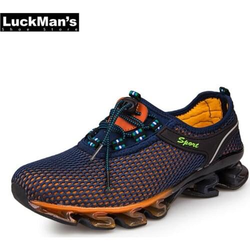 LuckMan Man Mesh Running Shoes Outdoor Breathable Running Shoes Jogging Sneaker Blade Tourism Trekking Shoes Sports Men