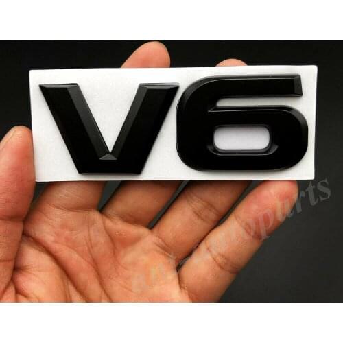 Metal Black V6 Vntage Car Trunk Tailgate Rear Emblems Badge Decal Sticker