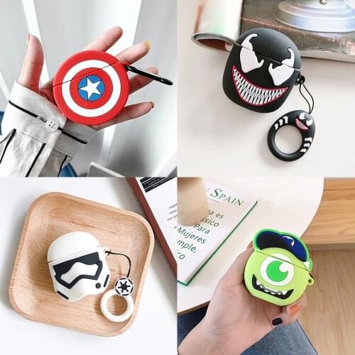 Cute Cartoon Cover for Apple AirPods 1 2 Case for AirPods Pro Case with Lanyard Wireless Headphone Case Bluetooth Earphones Case