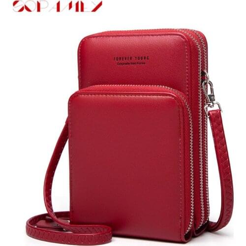 Fashion Women Messenger Bags New Female Shoulder Bags Soft Leather Solid Color Design Crossbody Bag Phone Pocket Bolsas Sac 2021