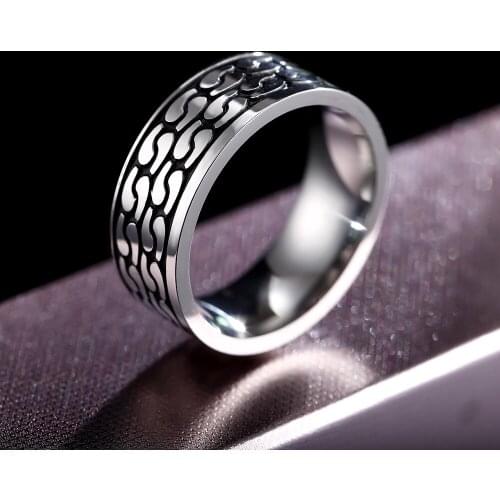 MOREDEAR 8mm Vintage 316L Stainless Steel Ring for Men And Women Never Fade