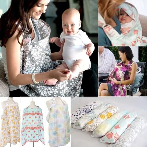 Baby Infant Nursing Cover Breastfeeding Cover Multifunctional Cotton Muslin Cloth Nursing Scarf Mother Outdoors Feeding Apron