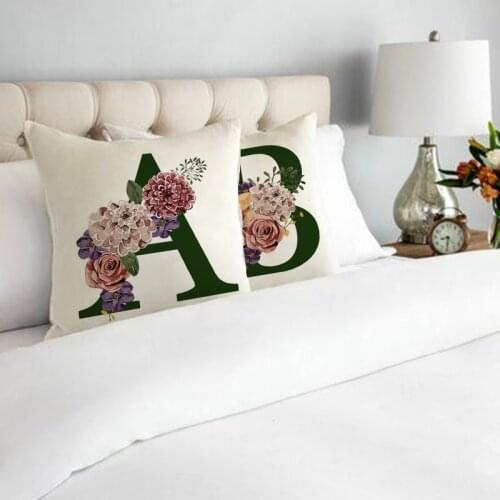 New Plant Letter Print Pillowcase Decorative Bed Sofa Chair Cushion Cover Home Decor Living Room Pillow Case Simple Cojines Gift