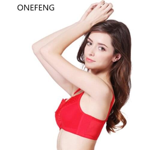 ONEFENG 6018 Mastectomy Bra Comfort Pocket Bra for Silicone Breast Forms Artificial Boobs Cover Brassiere Underwear