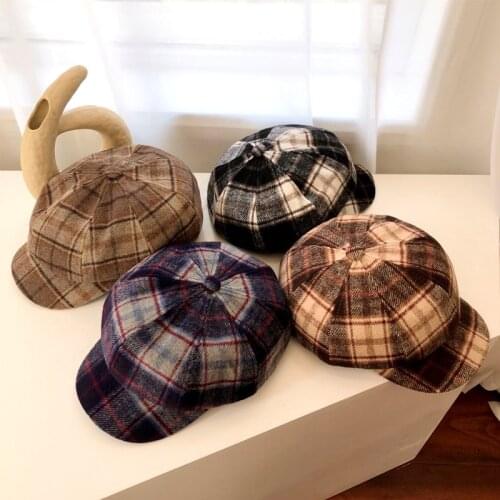 Wool Newsboy Cap Autumn Winter Wool Fashion Hats for Women Female Winter Cap Girl Visor Travel Beret Thick Warm Vintage Bonnet