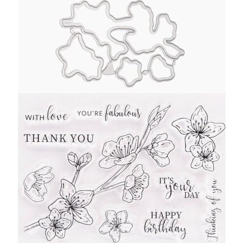 11*8cm Petal Transparent Seal Clear Stamps Cutting Dies Roller Stamps DIY Scrapbook Album / Card Production Easter