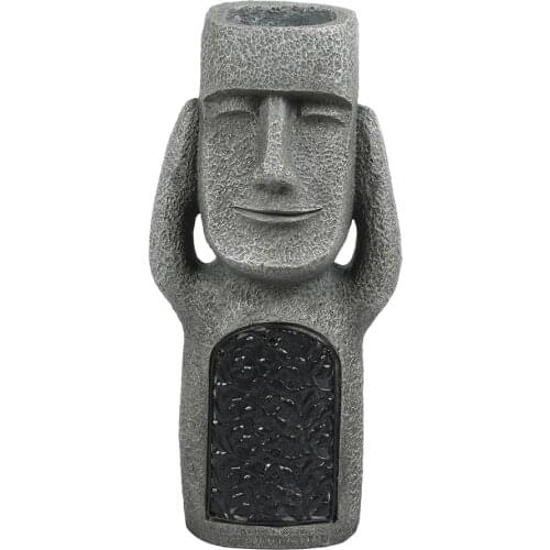 See Hear Speak No Evil Garden Easter Island Statues Creative Garden Resin Sculpture Outdoor Decoration D1
