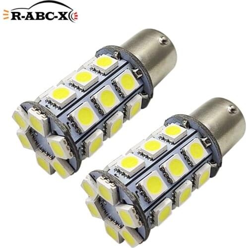 2 pcs 5050 27smd BA15S 1156 BA15D Car turn signal light motor Reversing lamp LED autobulb 540lm high lightness 6V 12V 24V white