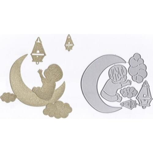 YLCD1217 Baby MoonMetal Cutting Dies For Scrapbooking Stencils DIY Album Cards Decoration Embossing Folder Craft Die Cuts Tools