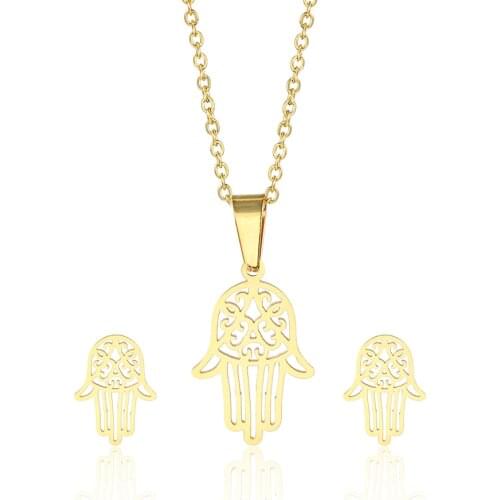 OUFEI Stainless Steel Jewelry Woman Vogue 2019 Earring Necklace Ethnic Set Jewelry Accessories Wholesale Lots Bulk Mass Effect