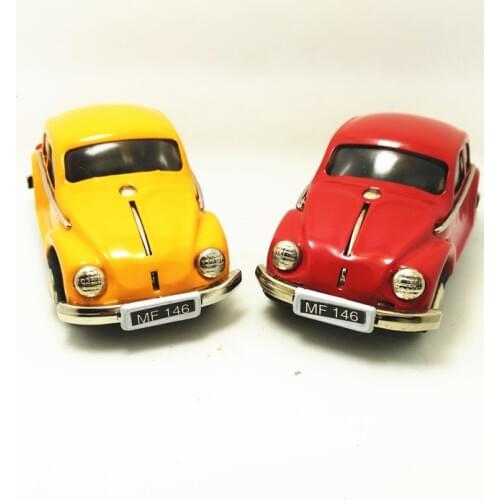 [Funny] Adult Collection Retro Wind up toy Metal Tin The Beetle car Mechanical toy Clockwork toy figures model kids gift