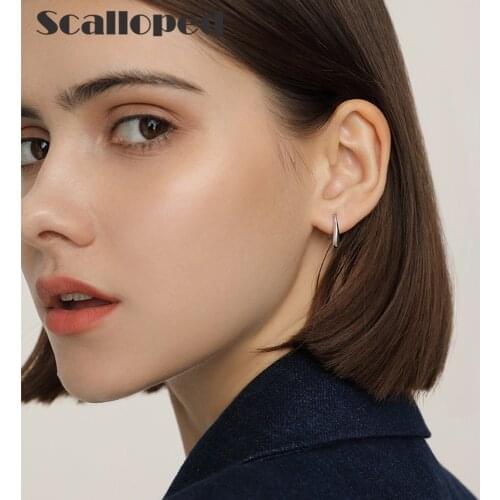 SCALLOPED Simple Water Drop Hoop Earrings For Women 2021 New Trendy Designer Charm Jewelry Girlfriend Gift Brincos