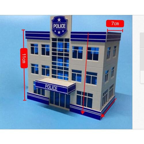 1/87 Model Train Ho Scale Police Department Public Security Bureau DIY Sand Table Building Plastic Assembly Kits
