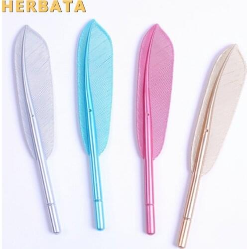 1PC Beautiful Feather Gel Pen for School Stationery Kawaii Plastic Writing Pens Office Stationery Supplies Children Gift Prize