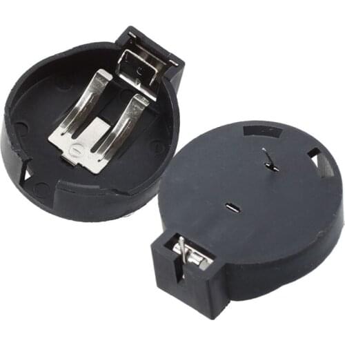 10pcs CR2450 Battery Holder PCB Hole Plugging Type CR/LIR2450 Button Cell Battery Holder BS-2450-1 3V In-line Button Battery Box