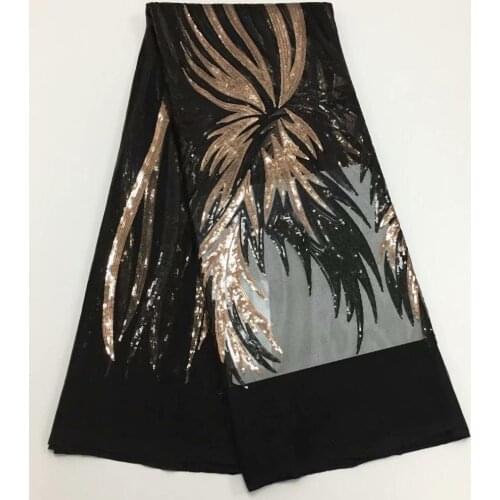 2020 High Quality African Sequins Mesh Tulle Lace Fabrics Sequined Embroidered Guipure Net Lace Wedding Dress Fabrics Material