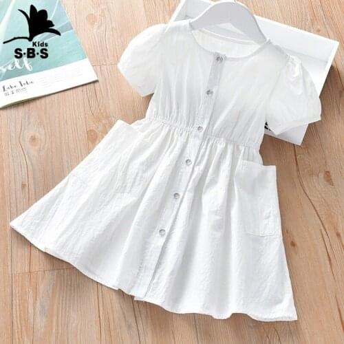 2021 Baby Girls Cotton Dress Childrens Clothes Princess Dress for Girls Summer Kids Short Sleeves Casual Dress