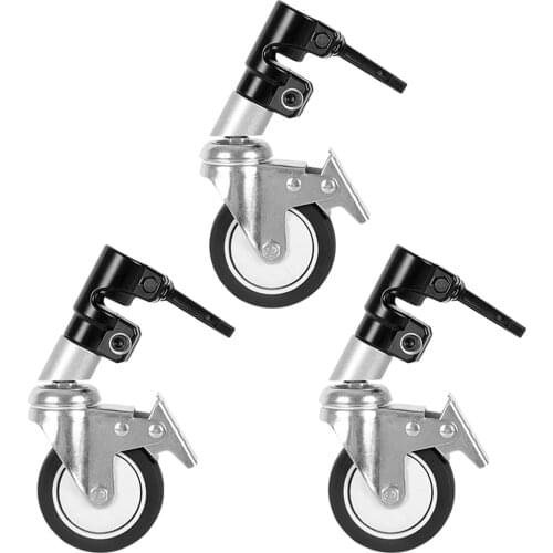 3 Packs Swivel Caster Wheels Photography for Photo Video Studio Leg