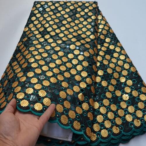 5yards/pc) High quality green gold sequins embroidered African hand cut organza lace fabric for party dress 11 colors OP159