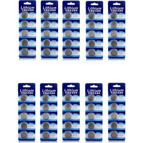 Lot 50pcs CR2330 BR2330 ECR2330 DL2330 3V Lithium Battery Button Coin Cell Batteries For Camera Watch Toys Remote