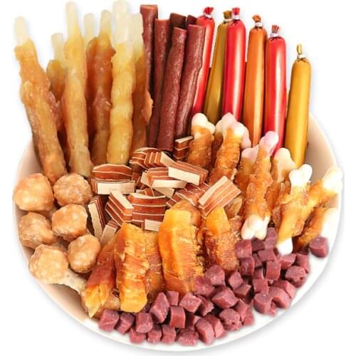 8 kinds of Dog Snacks gifts package with Fresh beef chicken fruits dog feeder clean teeth training rewards for small large dogs