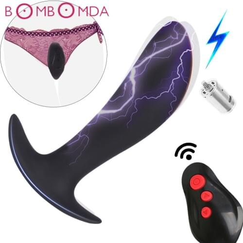 Electric shock anal plug massager prostate sex toy electric anal sex for man Wireless Remote Dildo Butt Plug Female G Spot