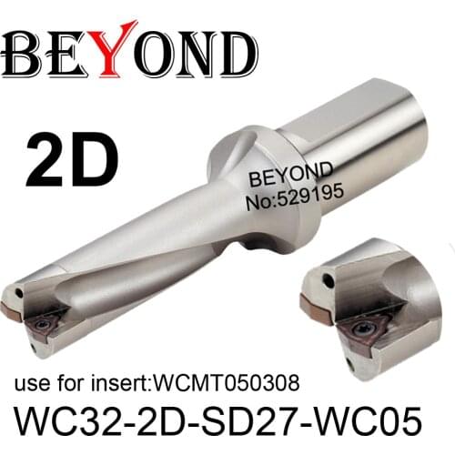 BEYOND WC 2D 27mm 27.5mm WC32-2D-SD27-WC05 SD27.5 U Drilling use Carbide Inserts WCMT WCMT050308 Drill Bit Indexable CNC Tools