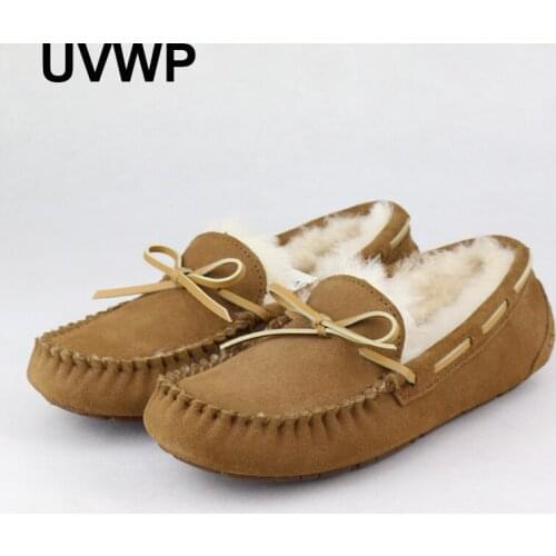 New Style Genuine leather Women Snow Boots 100% High Quality Wool Winter Boots Natural Fur Warm Shoes Non-slip Ankle Boots