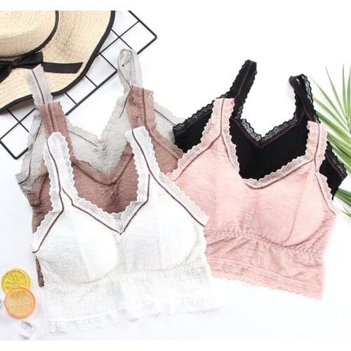 Seamless Bra Wireless Bras for Women Lingerie Lace Sexy Bralette Push Up Wireless Cropped Tops Female Backless Underwear