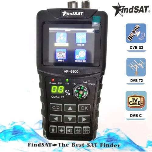 HD Digital Satellite Finder Combo Support DVB-T2/DVB S2/DVB C Sat Finder Meter For Satellite TV Receiver dvb t2 Tuner