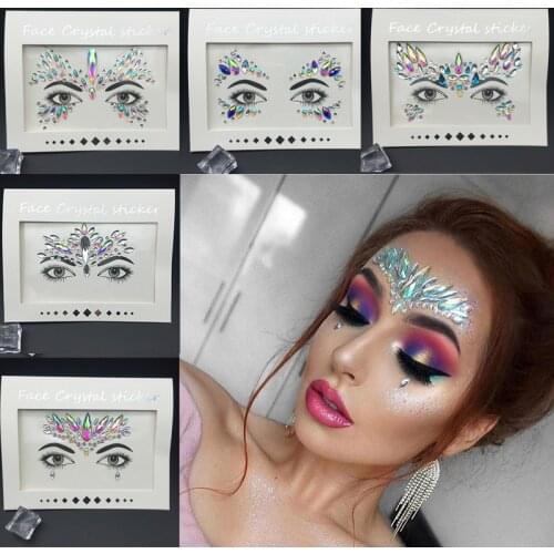 DIY Acrylic Sexy Chest Decoration Crystal Diamond Tattoo Face Sticker 3D Drill Face Stick Drill Festival Rhinestone Stickers