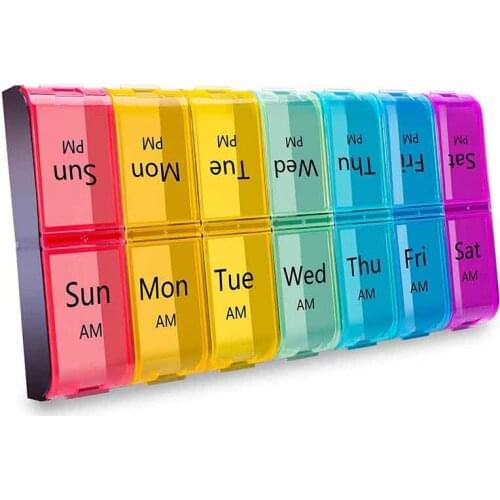 Weekly Extra Large Pill Organizer 2 Times A Day, Am Pm Pill Organizer 7 Day, Daily Pill Box Organizer