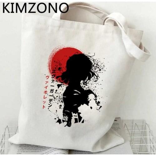 Violet Evergarden shopping bag eco canvas bolso handbag shopper cotton bag sacola jute sacolas