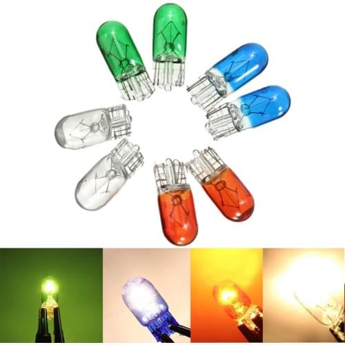 2 to 10PCS T10 Halogen Bulb W5W 194 501 Color Bright Side Wedges Car Light Interior Source Instrument Decor Lamp Car Accessories